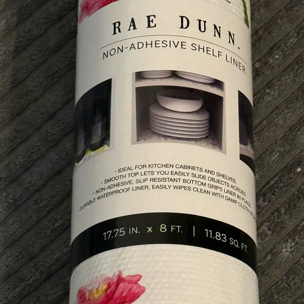 Rae Dunn Non-Adhesive Floral Shelf & Drawer Liner 17.75” x 8’ = 11.83 sq. ft.